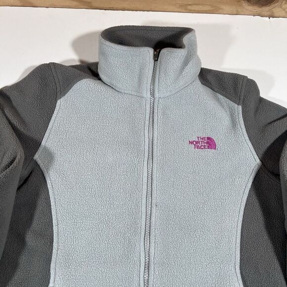 The North Face Full Zip Grey Two Tone Fleece Jacket Women's S/P - Picture 5 of 9